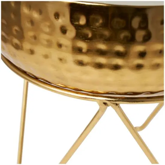 70oz. Roses in Paradise Scented White 4 Wick Candle in Gold Bowl with Tripod Stand {4}