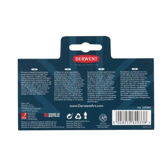 Derwent&reg; 12-Color Pastel Shades Paint Pan Set {9}