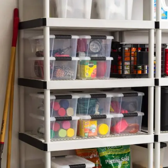 IRIS&reg; 13.5qt. Buckled Clear Boxes with Clear Buckle Lids, 6ct. {15}