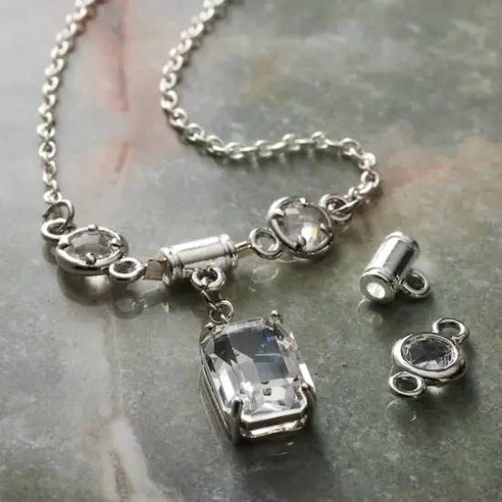 14mm Rhodium Circle Connectors, 3ct. by Bead Landing&trade; {3}