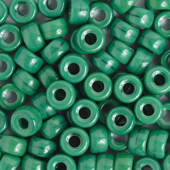 John Bead 9mm Opaque Czech Green Glass Crow Beads, 100ct.  {1}