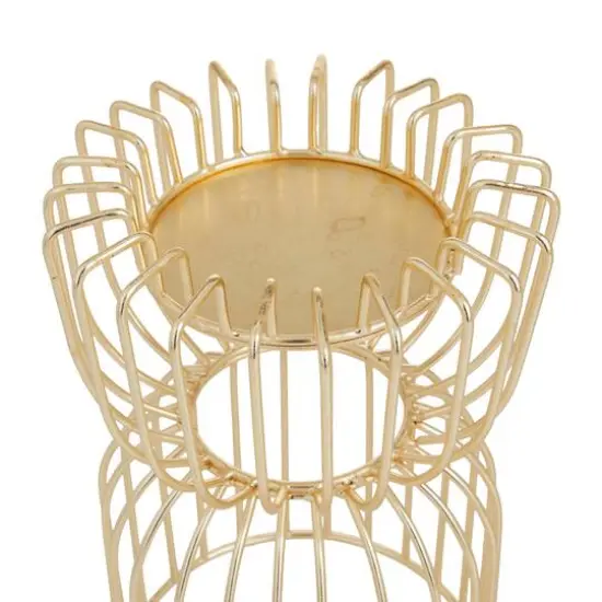 CosmoLiving by Cosmopolitan Gold Iron Glam Candle Holder, 13" x 10" {6}