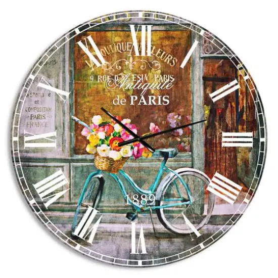 Designart Paris French Flower Shop Wall Clock {1}