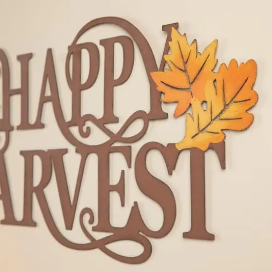 Glitzhome&reg; 24" Metal "HAPPY HARVEST" Wall D&eacute;cor {5}
