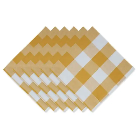 DII&reg; Buffalo Check Oversized Napkin, 6ct. Gold/White {1}