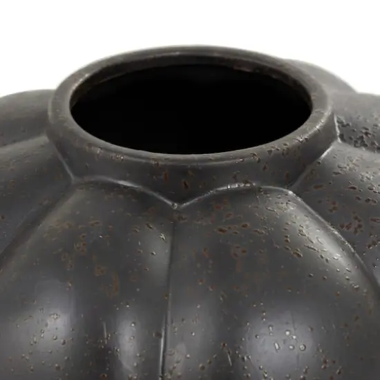 11" Black Ceramic Wide Bubble Inspired Vase {4}