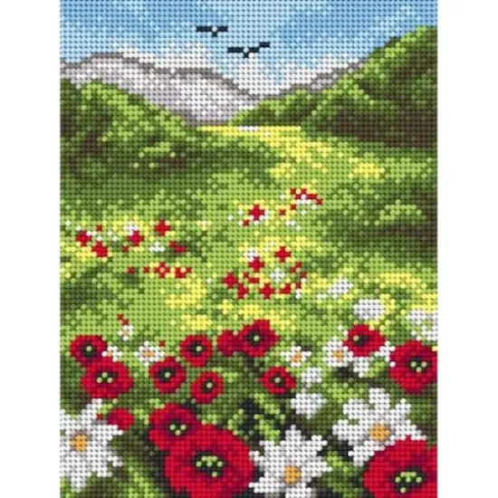 Orchidea Needlepoint Canvas For Halfstitch Without Yarn On The Meadow - Printed Tapestry Canvas {1}
