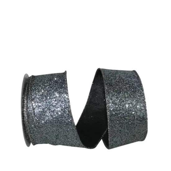 JAM Paper 2.5" x 10yd. Glitter Wired Sumptuous Sequin Silver Ribbon {1}