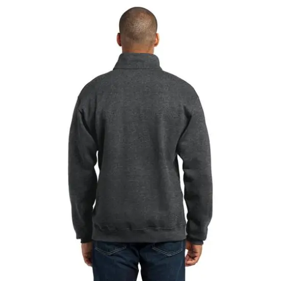JERZEES&reg; NuBlend&reg; 1/4-Zip Cadet Collar Sweatshirt Black Heather {6}