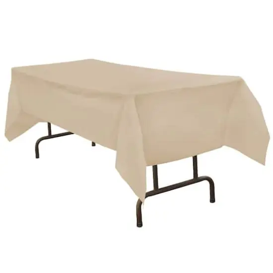 JAM Paper 108" Rectangular Plastic Table Cover Ivory {3}
