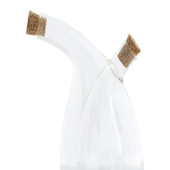 Hello Honey® Clear Handblown Glass Two in One Oil & Vinegar Cruet Set {3}