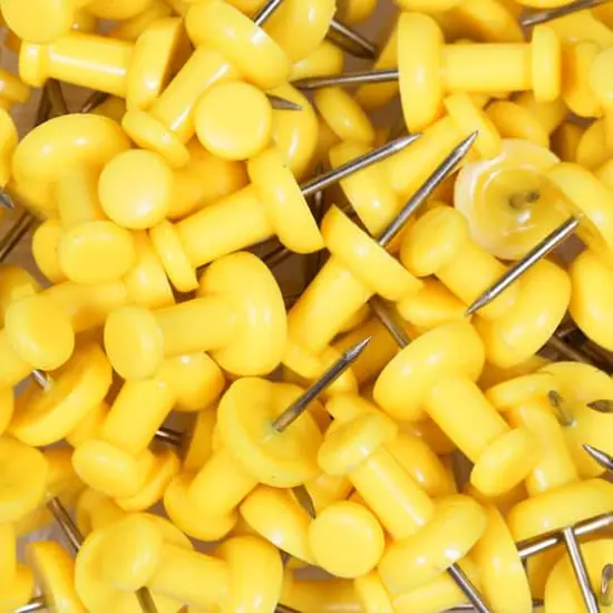 JAM Paper Colorful Standard Push Pins, 100ct. Yellow {5}