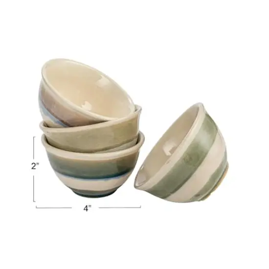 Hello Honey® 2" Multicolor Stoneware Bowls with Stripes, 12ct. {5}