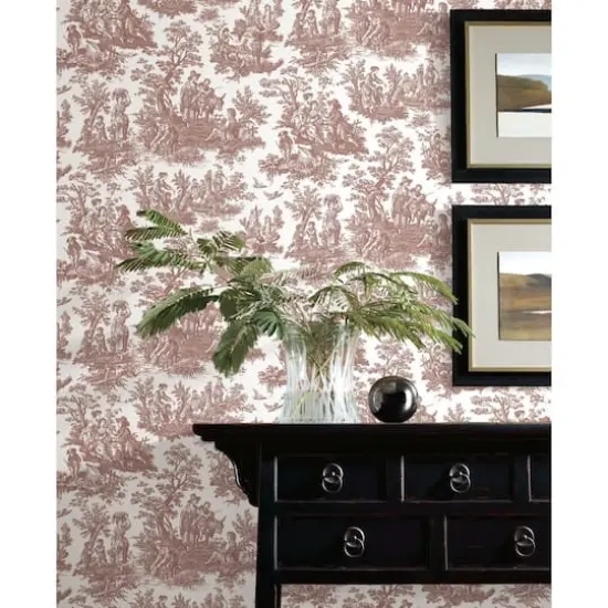 RoomMates Country Life Toile Peel & Stick Wallpaper Red and White {6}