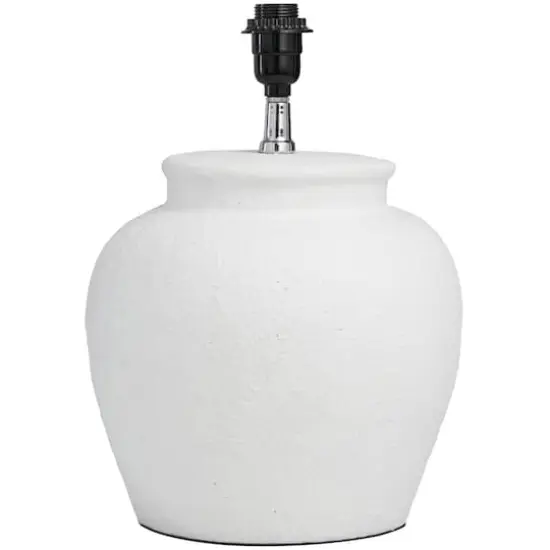 White Cement Pot Textured Table Lamp {4}