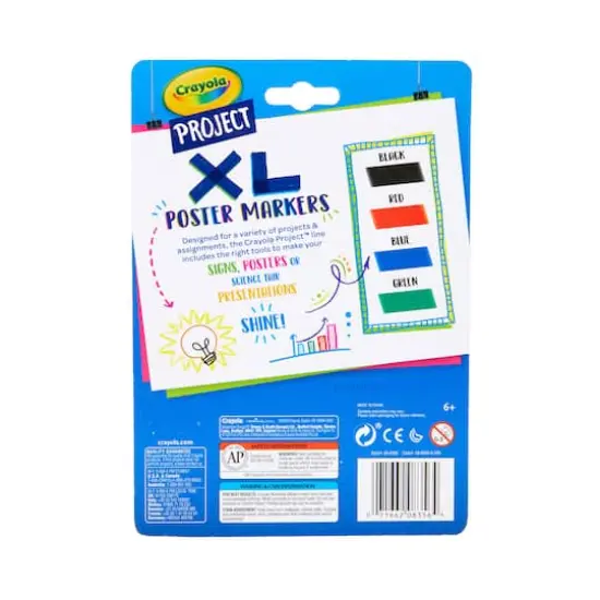 Crayola&reg; Project&trade; Classic Chisel Tip XL Poster Markers, 4ct. {5}