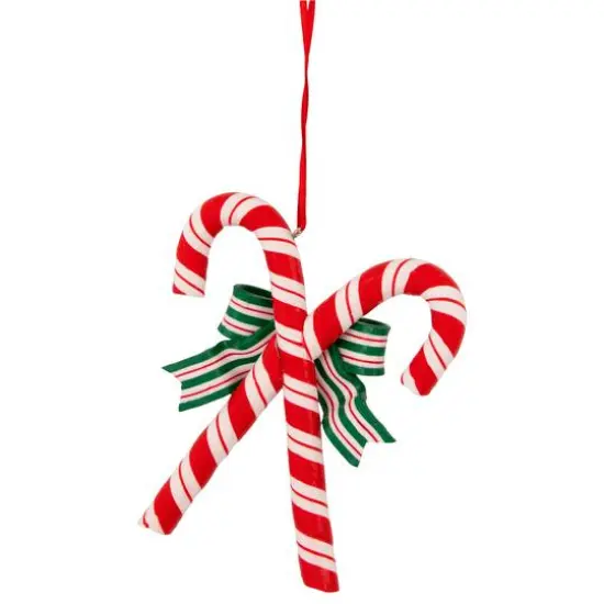 5.25" Red & White Candy Cane Ornament {4}