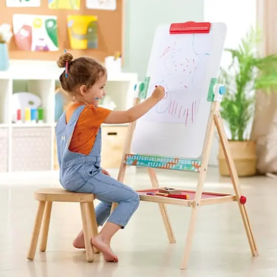Hape Standing Easel Double-Sided Chalkboard & Whiteboard {4}