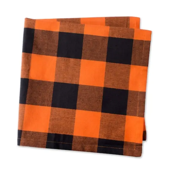 DII&reg; Buffalo Check Oversized Napkin, 6ct. Orange/Black {7}