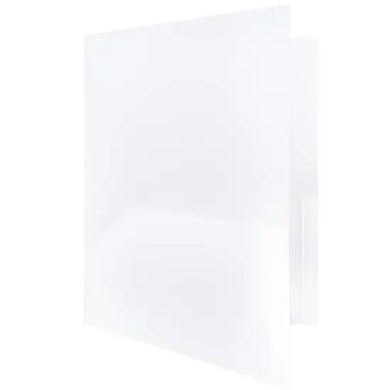 JAM Paper 9.5" x 11.5" Plastic 2 Pocket School POP Folders, 6ct. Clear {6}