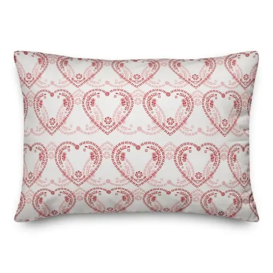Red & Pink Interlocking Hearts Throw Pillow {1}