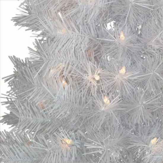3ft. Pre-Lit White Snow Ridge Artificial Fir Tree, Clear Lights {5}