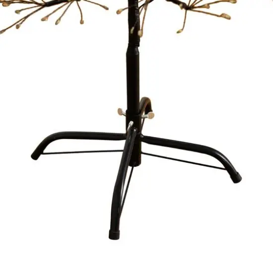 4ft. Pre-Lit Artificial Halloween Black Starburst Tree with 800 Fairy Warm White LED Lights {7}