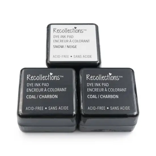 Dye Ink Pad Set by Recollections&trade; Coal/Coal/Snow {4}