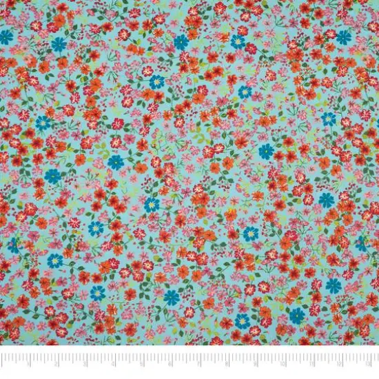 SINGER Perfect Teal Floral Cotton Fabric Bundle {4}