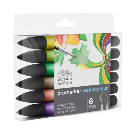 Winsor & Newton&reg; ProMarker 6 Color Foliage Watercolor Marker Set {3}
