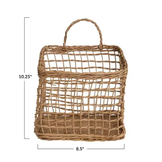 Hello Honey&reg; Natural Woven Rattan Wall Hanging Basket {5}