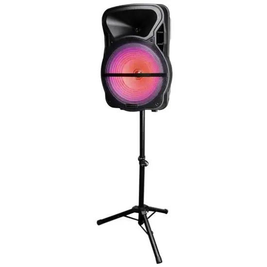 Trexonic Combination 15" Bluetooth Portable Speaker and Tripod Stand With Reactive Lights {10}