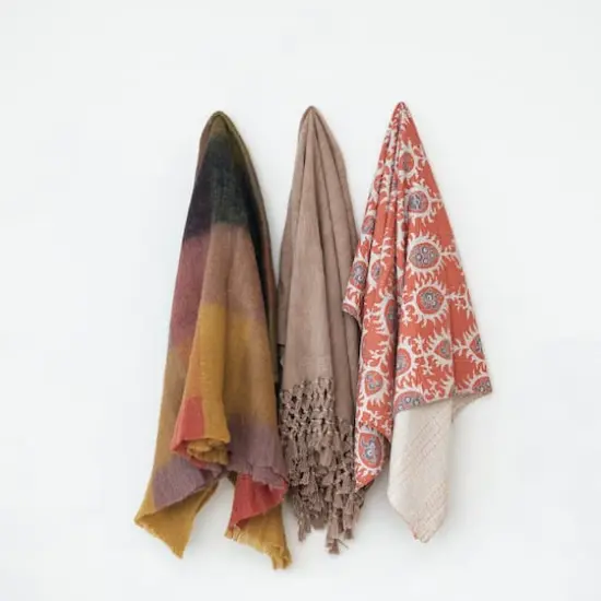 Hello Honey&reg; 60" Orange Patterned Cotton Voile Throw {3}