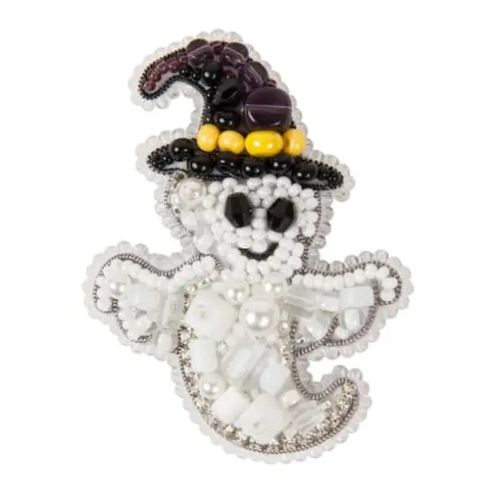 Crystal Art Beadwork Kit For Creating Broоch Ghost {1}