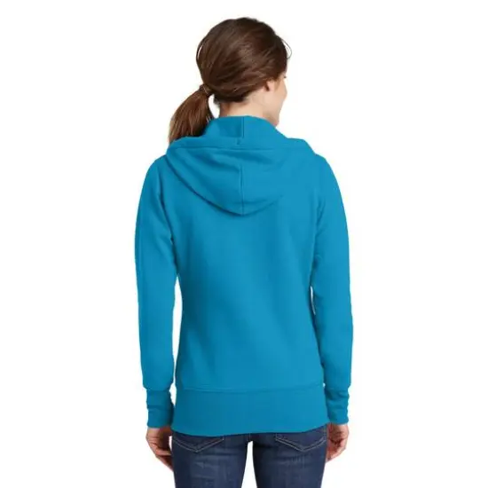 Port & Company® Ladies Core Fleece Full-Zip Hooded Sweatshirt Neon Blue {5}