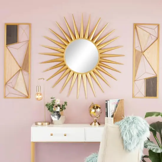 CosmoLiving by Cosmopolitan Multicolor Metal Abstract Wall Accent Set, 2ct. {7}