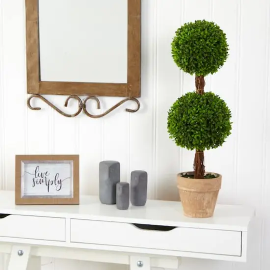2.5ft. Potted Boxwood Double Ball Topiary Tree {4}