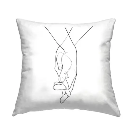 Stupell Industries Hands Intertwined Linework Drawing Romantic Gesture Throw Pillow 18" x 18" {1}