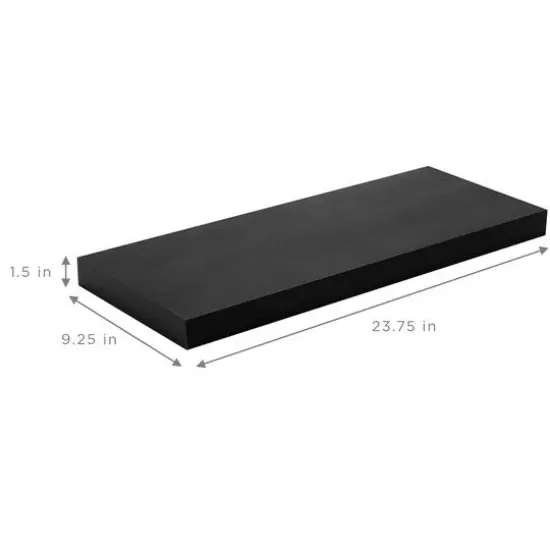 Sorbus 23.7" Extra Long Decorative Floating Shelves, 2ct. Black {6}