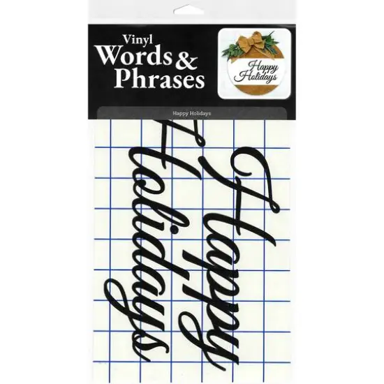 Leisure Arts&reg; Vinyl Matte Black Happy Holidays Decal {4}