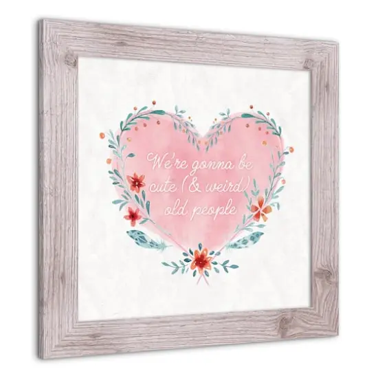 Cute Weird Old People Heart Western White Framed Print {3}