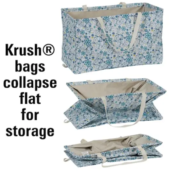 Household Essentials Krush&reg; Blue Floral Canvas Tote {9}