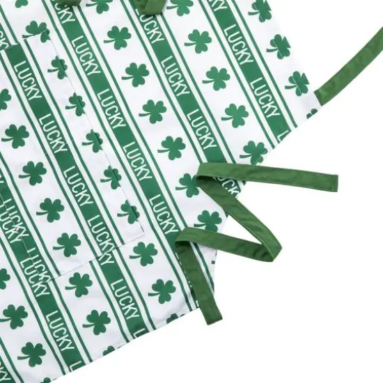 Glitzhome&reg; 31.25" St. Patrick's Shamrocks Apron {7}