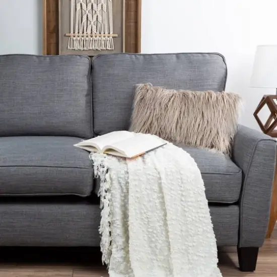 Hastings Home Faux Fur Lumbar Pillow Coffee {7}