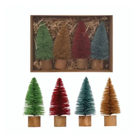 Hello Honey&reg; 5" Sisal Bottle Brush Tree with Wood Base Set {1}