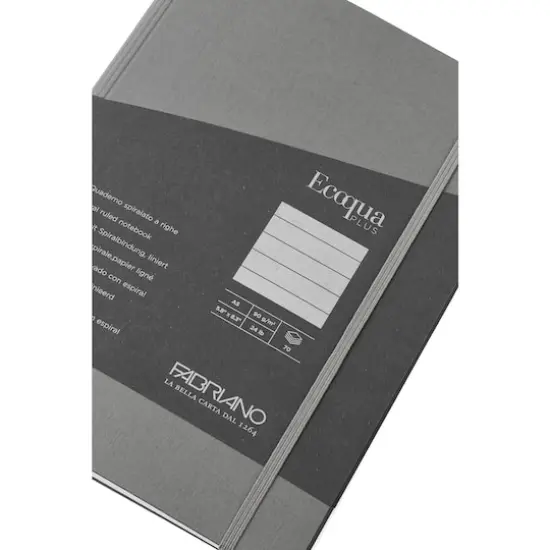 Fabriano® EcoQua Plus A5 Lined Hidden Spiral-Bound Notebook Gray {6}