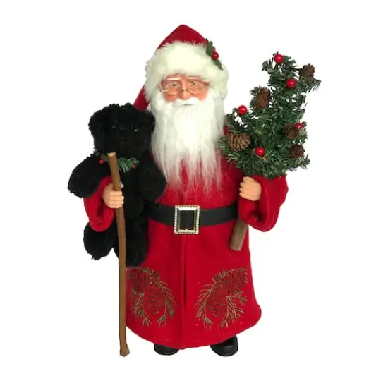 Santa's Workshop 15" Pine Cone Santa & Black Bear  {1}