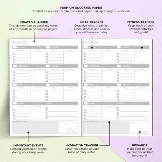 Golden Design Food & Fitness Weekly Healthy Living Planner {5}