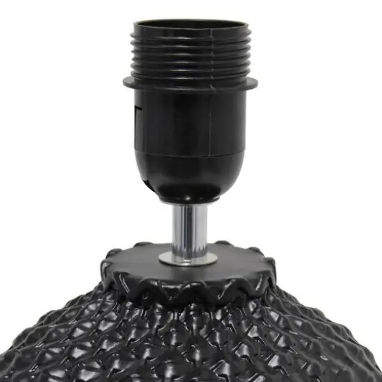 Simple Designs 20" Ceramic Purled Texture Table Lamp Black {7}
