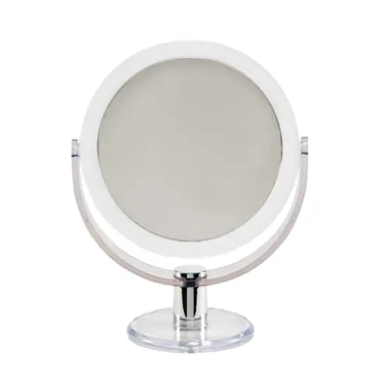 Home Details 7" Black Dual Sided 10X Magnification Rubberized Vanity Mirror Clear {6}
